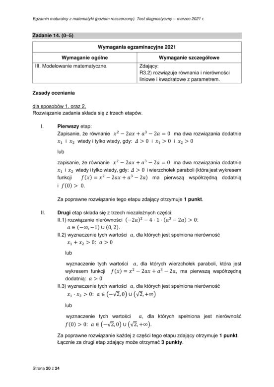Matura próbna 2021: Matematyka [POZIOM ROZSZERZONY] ODPOWIEDZI I ROZWIĄZANIA