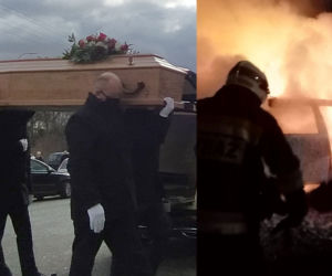 Makabra pod Mordami. Spalił się w aucie, bo zapalił papierosa