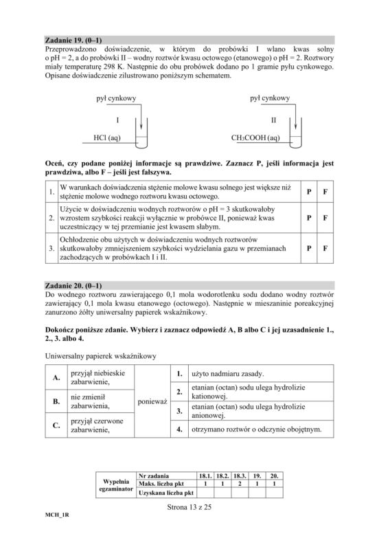 ARKUSZE CKE - Matura chemia - poziom podstawowy i rozszerzony 2019