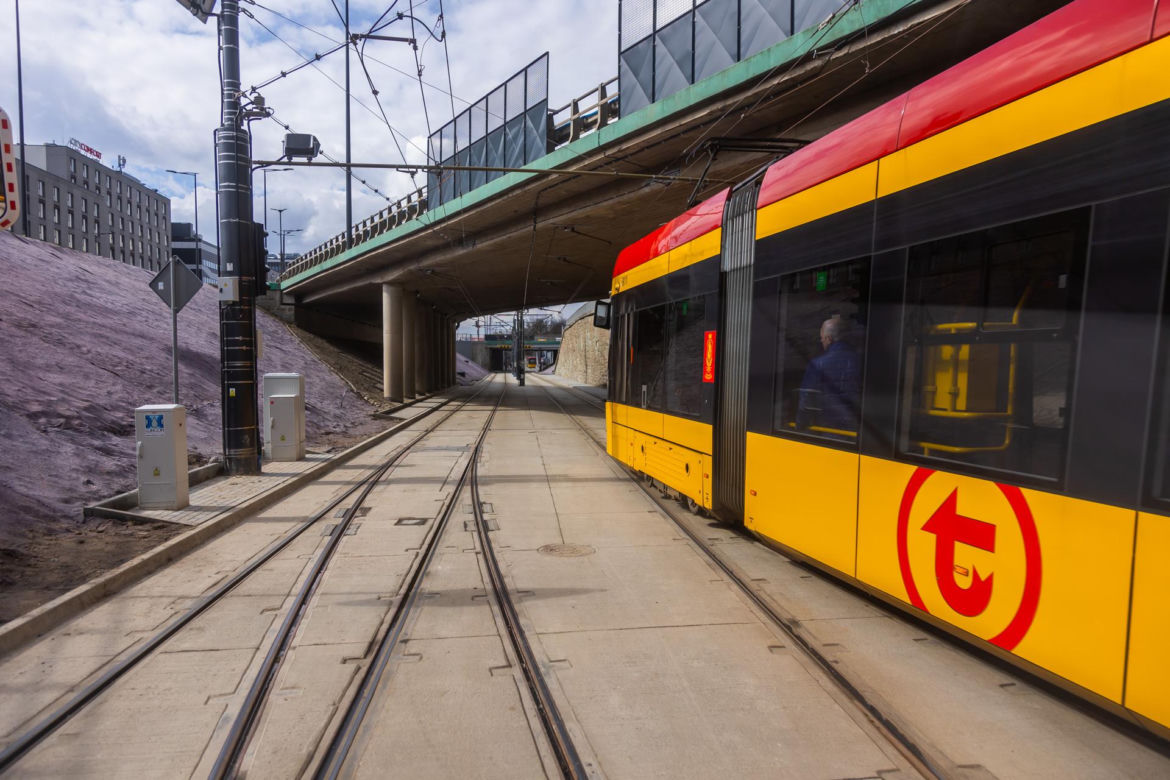 Tramwaj na Kasprzaka i Wolskiej w Warszawie