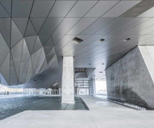 Nadwieszona część budynku Musée des Confluences w Lyonie