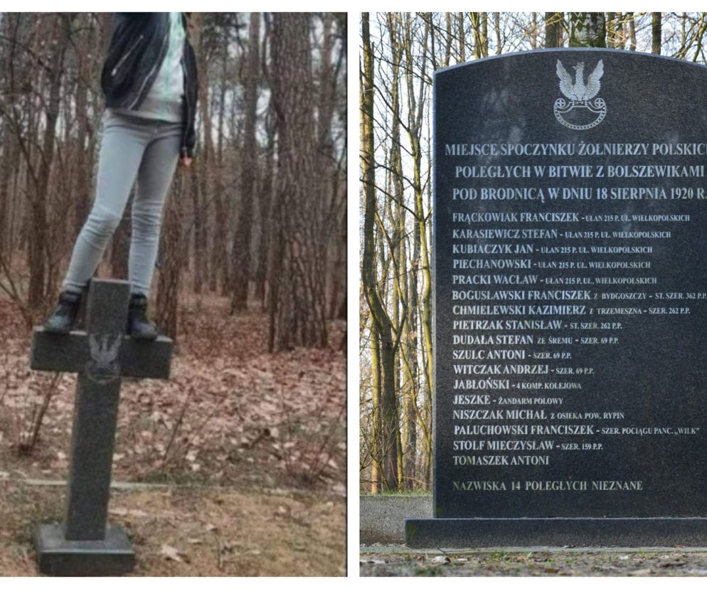 Brodnica: skakała po grobach poległych żołnierzy?! Oburzona fundacja OMA chce kary dla dziewczyny, policja reaguje