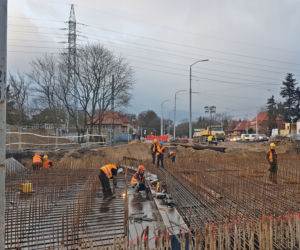 Budowa węzła Łękno - luty 2019