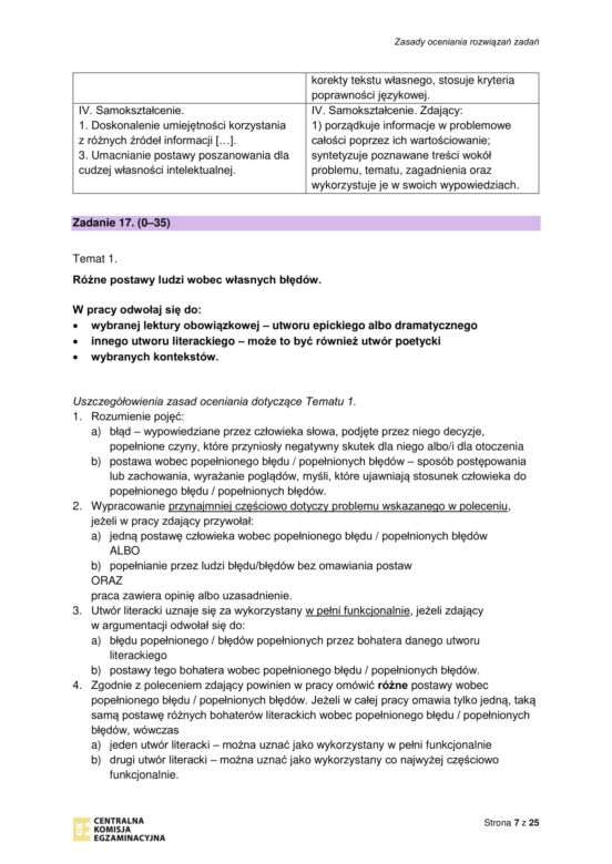 Matura próbna: polski. Klucz odpowiedzi. Jak należało napisać wypracowanie?