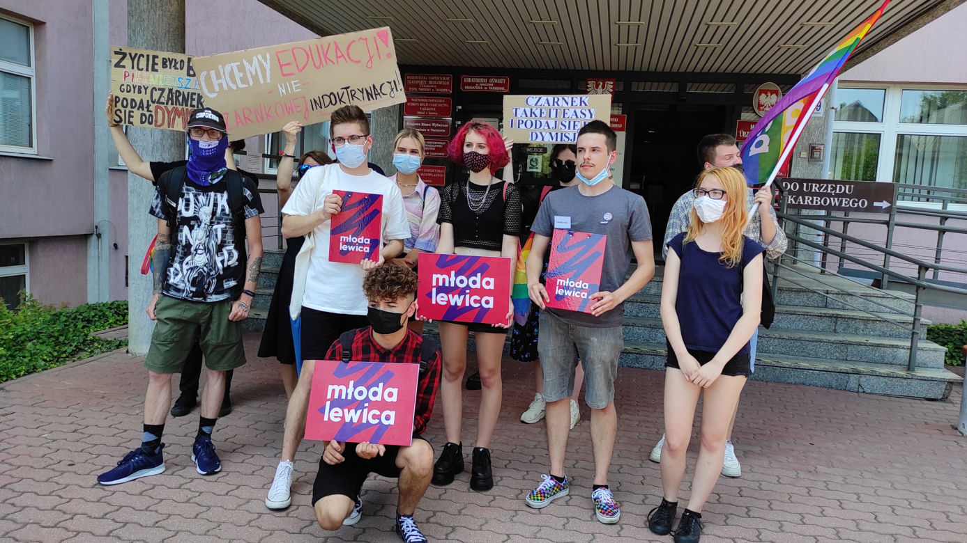 STOP Czarnek - protest Młodej Lewicy w Tarnowie