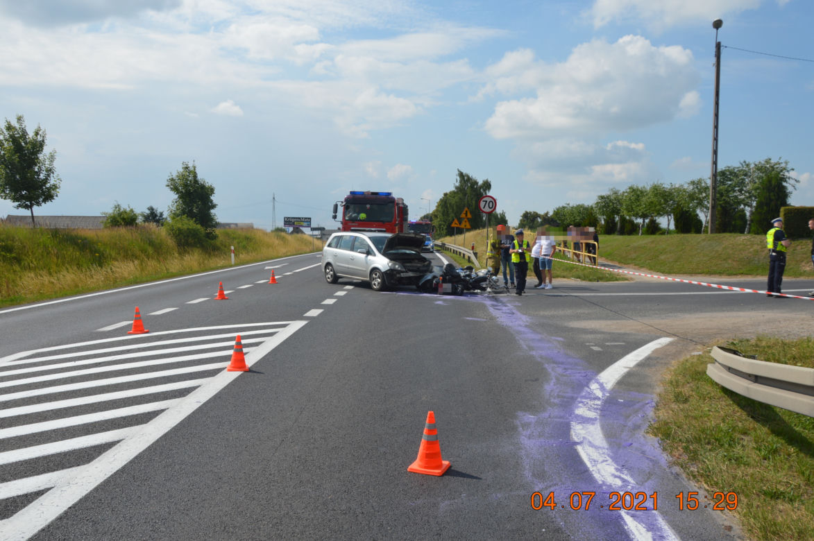 Wypadki motocyklowe na DK 10 w Woli i Wygodzie