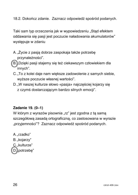 Egzamin ósmoklasisty 2020 - język polski - odpowiedzi