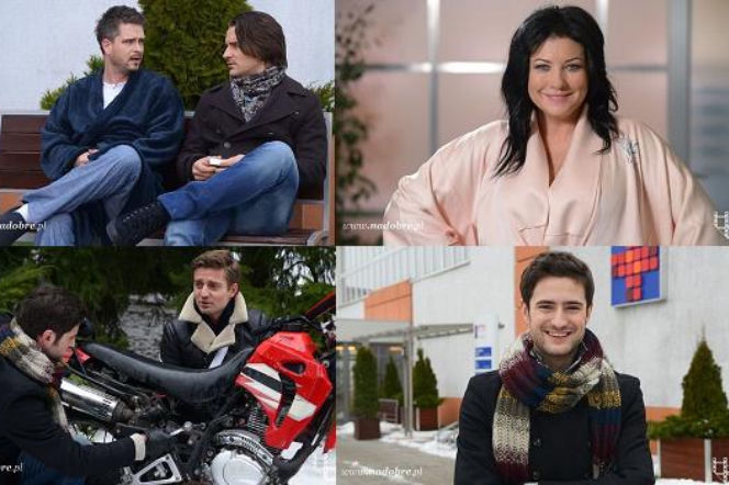 NA DOBRE i NA ZŁE odc. 512-513. Tomasz Górski (Michał Lewandowski), Szymon Dryl (Piotr Stramowski), Zdzisława (Alicja Węgorzewska), Adam Krajewski (Grzegorz Daukszewicz)