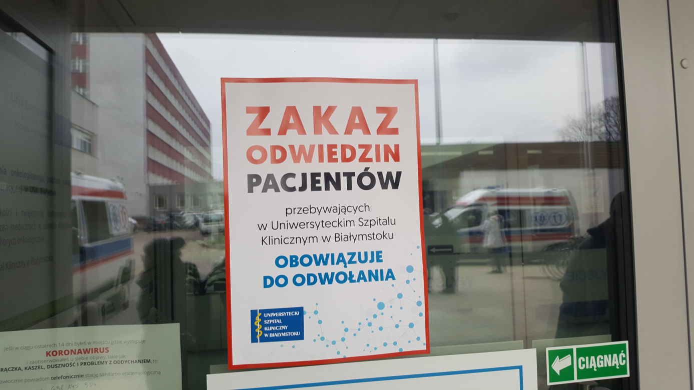 Białystok. Zakaz odwiedzin w Uniwersyteckim Szpitalu Klinicznym