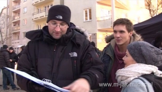 M jak miłość - kulisy serialu. Kasia (Agnieszka Sienkiewicz), Marcin (Mikołaj Roznerski)