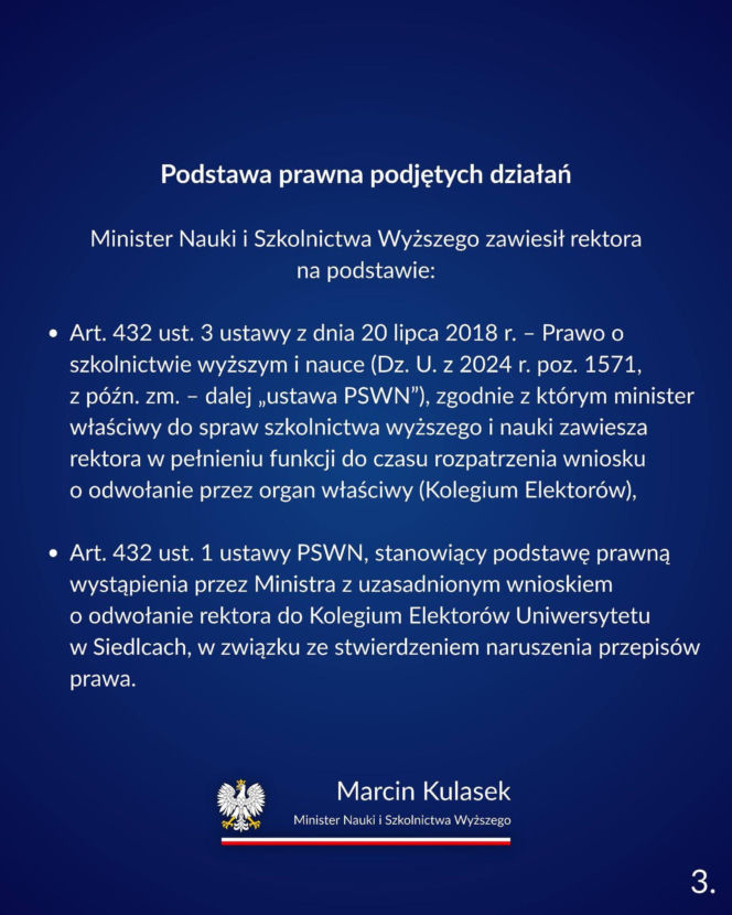 Rektor Uniwersytetu w Siedlcach Mirosław Minkina zawieszony w obowiązkach!