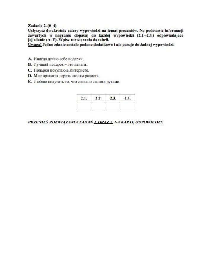 egzamin gimnazjalny 2014 Rosyjski rozszerzony