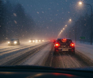 Śnieg paraliżuje Dolny Śląsk! Droga krajowa nr 46 zablokowana