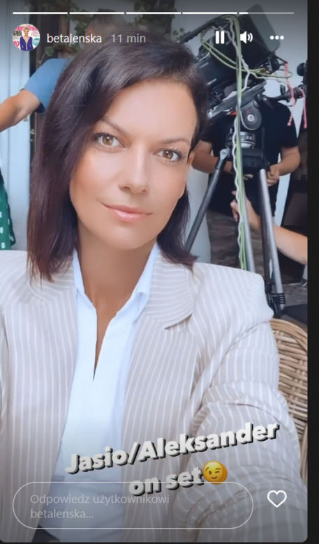 M jak miłość. Alżbeta Lenska (Patrycja) na planie