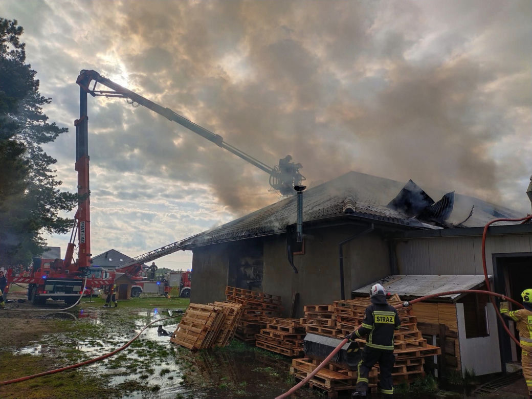 Pożar stolarni pod Nasielskiem