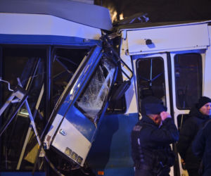 Zderzenie tramwajów na ul. Bieńczyckiej w Krakowie