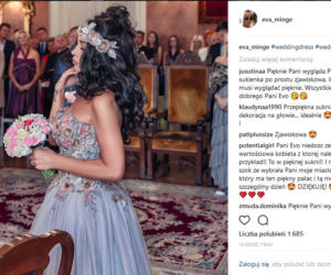 Eva Minge w sukni ślubnej