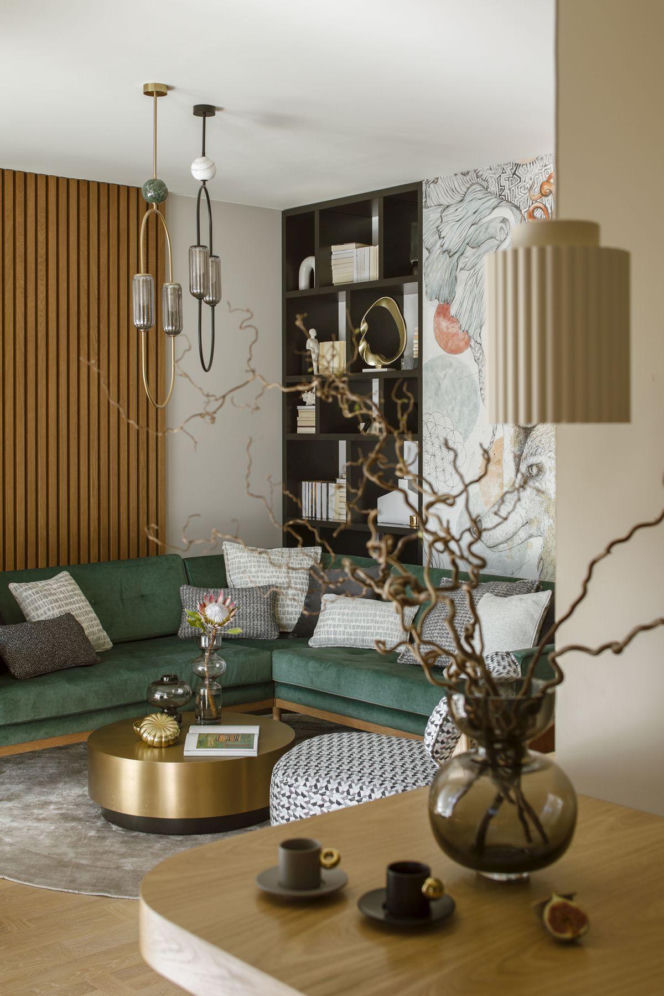 Mieszkanie inspirowane sztuką i zielenią