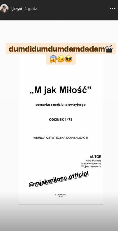 M jak miłość. Aneta Kryńska (Ilona Janyst) wróci w 1473 odcinku