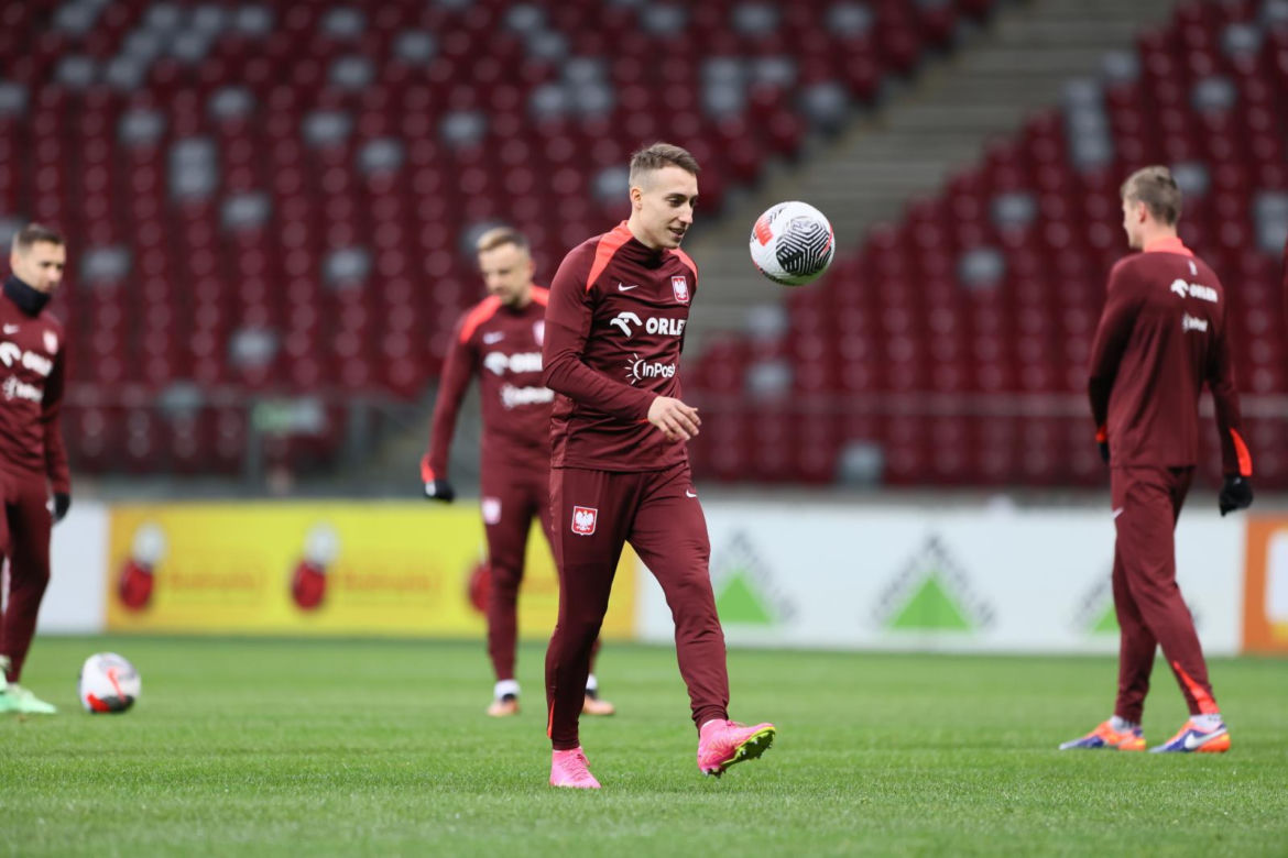 Trening reprezentacji Polski na PGE Narodowym przed meczem barażowym z Estonią o Euro 2024