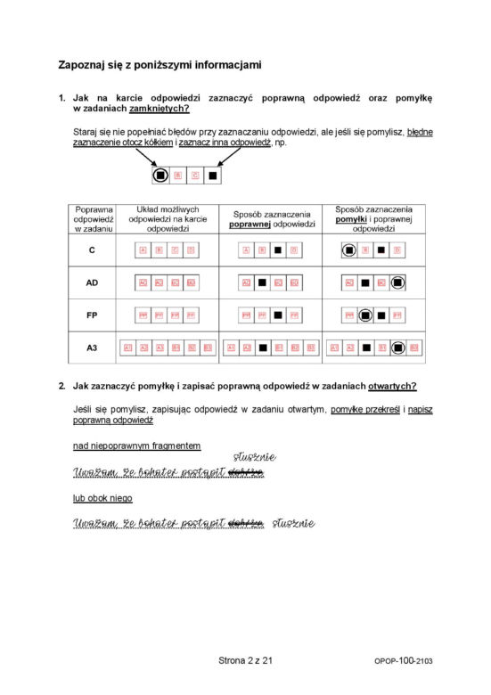 Próbny egzamin ósmoklasisty 2021. Arkusz CKE z polskiego