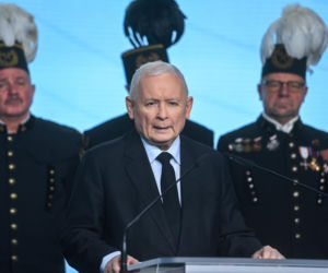 Konferencja prasowa prezesa PIS Jarosława Kaczyńskiego.