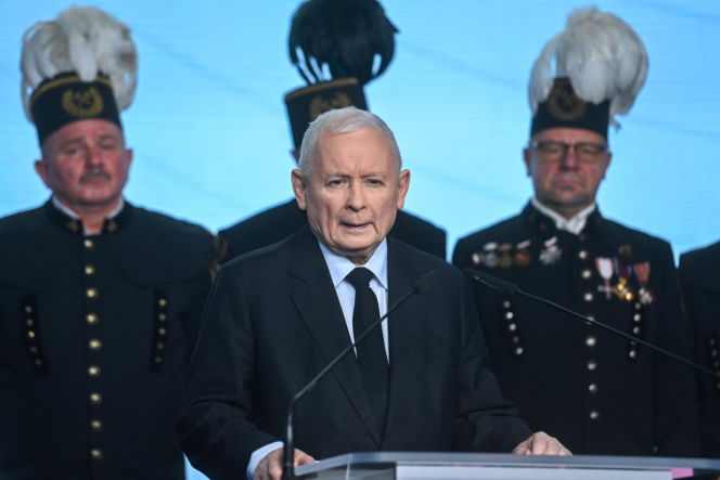 Konferencja prasowa prezesa PIS Jarosława Kaczyńskiego.