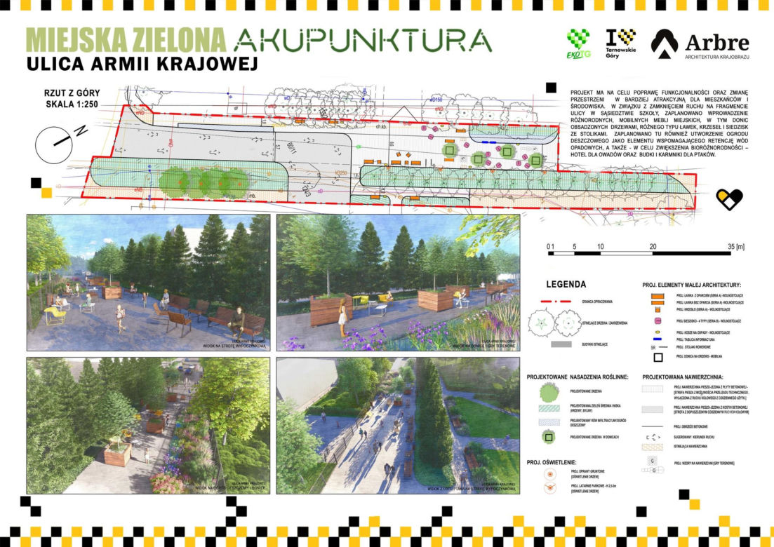 Wizualizacja projektu "Zielona Akupunktura" w Tarnowskich Górach