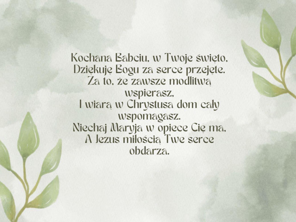 Życzenia religijne z okazji Dnia Babci