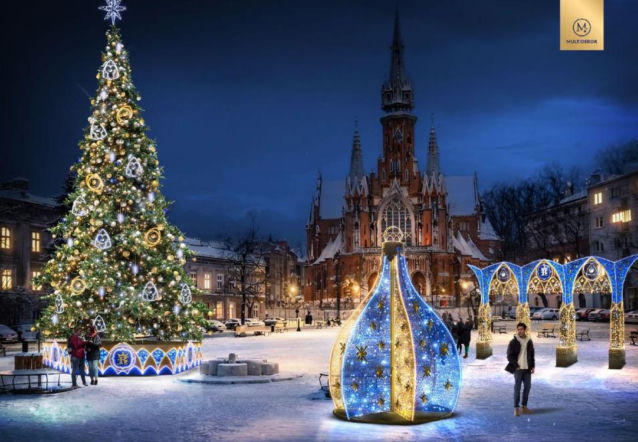 Kraków pokazał świąteczną iluminację. "Gotyk przełożony na język świetlny"
