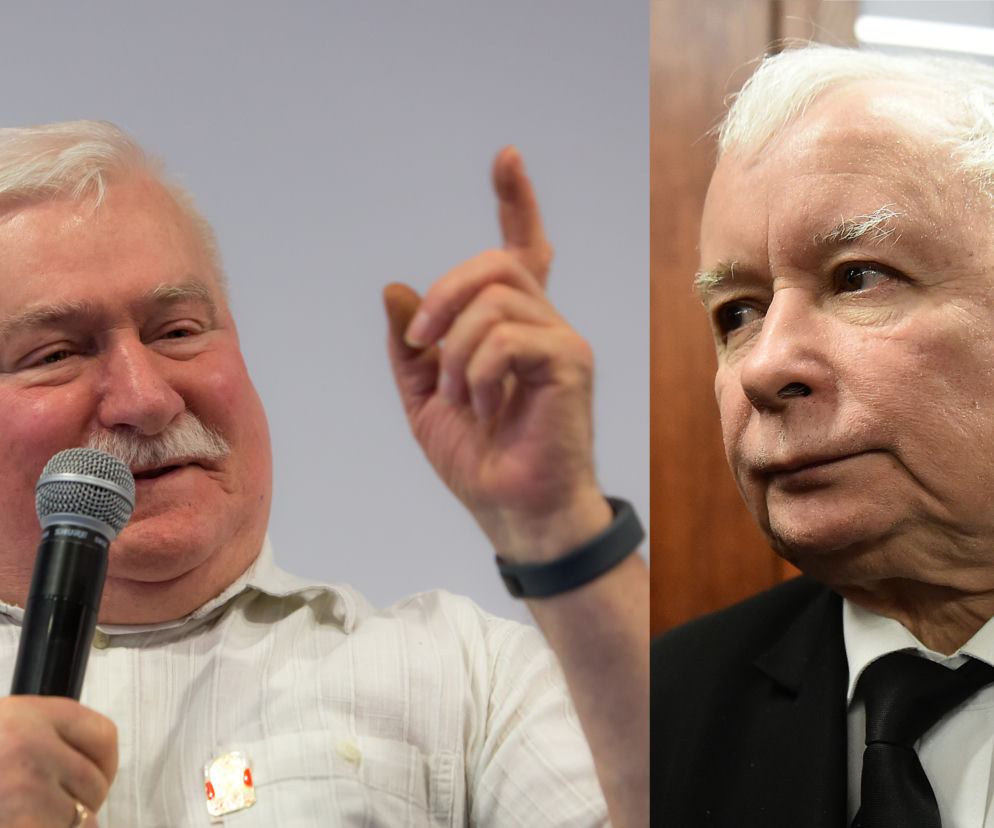 Lech Wałęsa i Jarosław Kaczyński