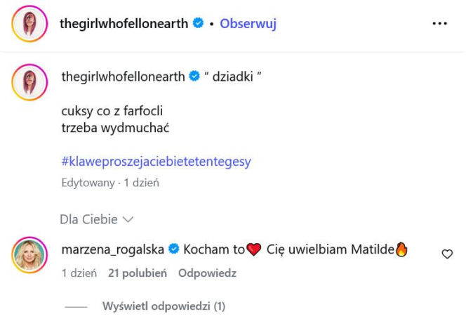 Matylda Damięcka podbija sieć! Jej grafiki o Dniu Dziadka wzruszyły tysiące