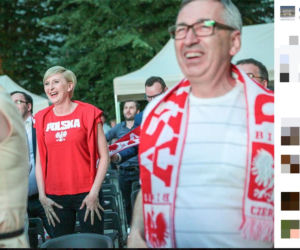 Agata Duda z orłem na piersiach kibicowała piłkarzom ZDJĘCIA