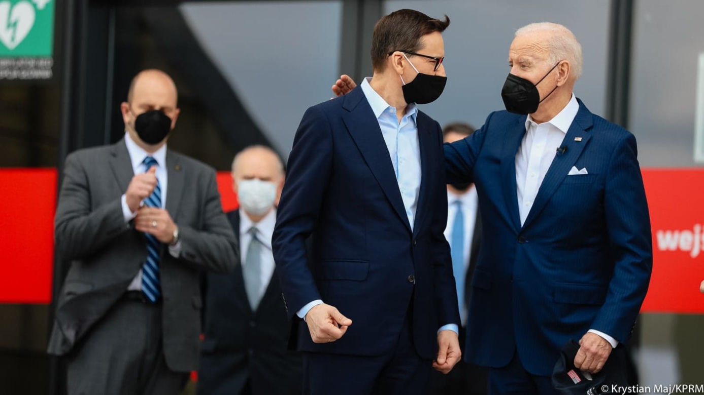 Premier Mateusz Morawiecki i prezydent Joe Biden 