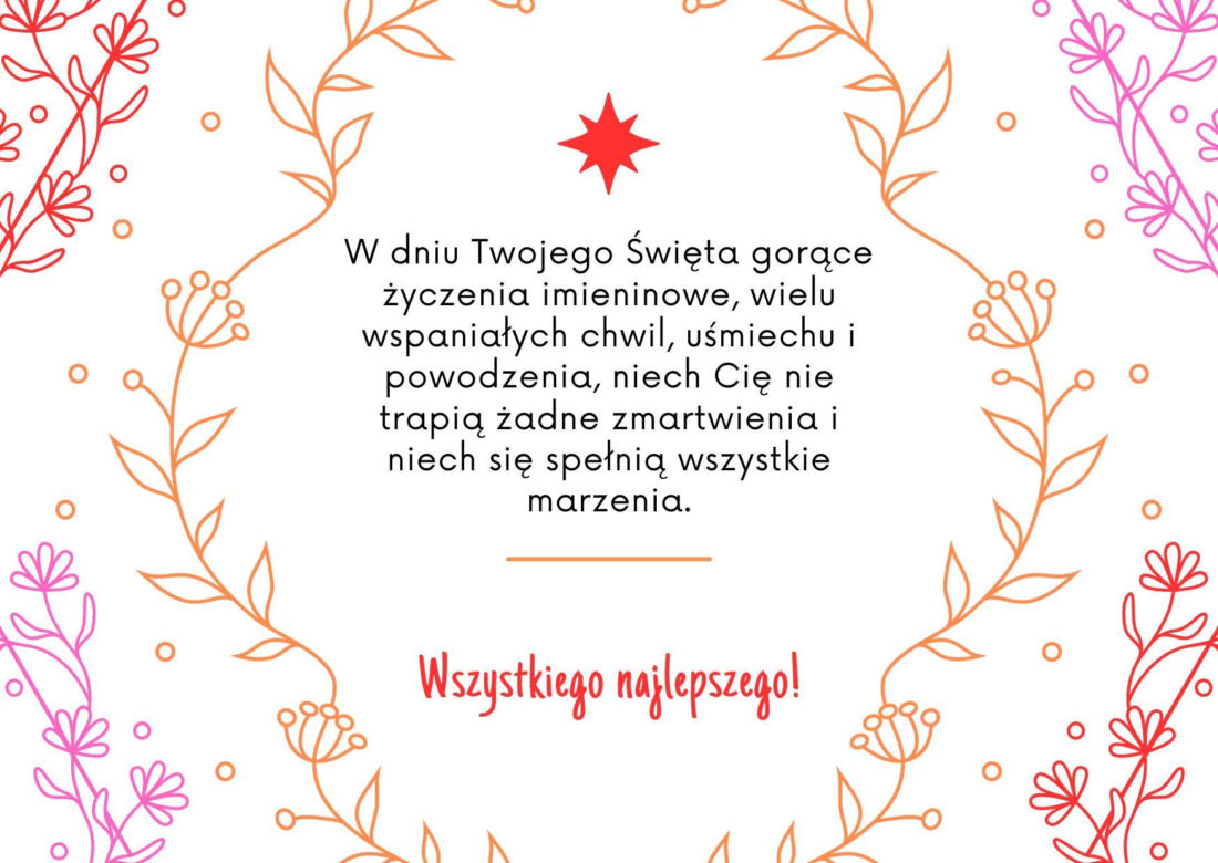Piękne kartki z życzeniami imieninowymi. Śliczne wzory do wysłania