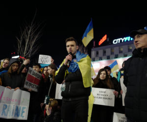 Wojna na Ukrainie. Protest w Katowicach [ZDJĘCIA]