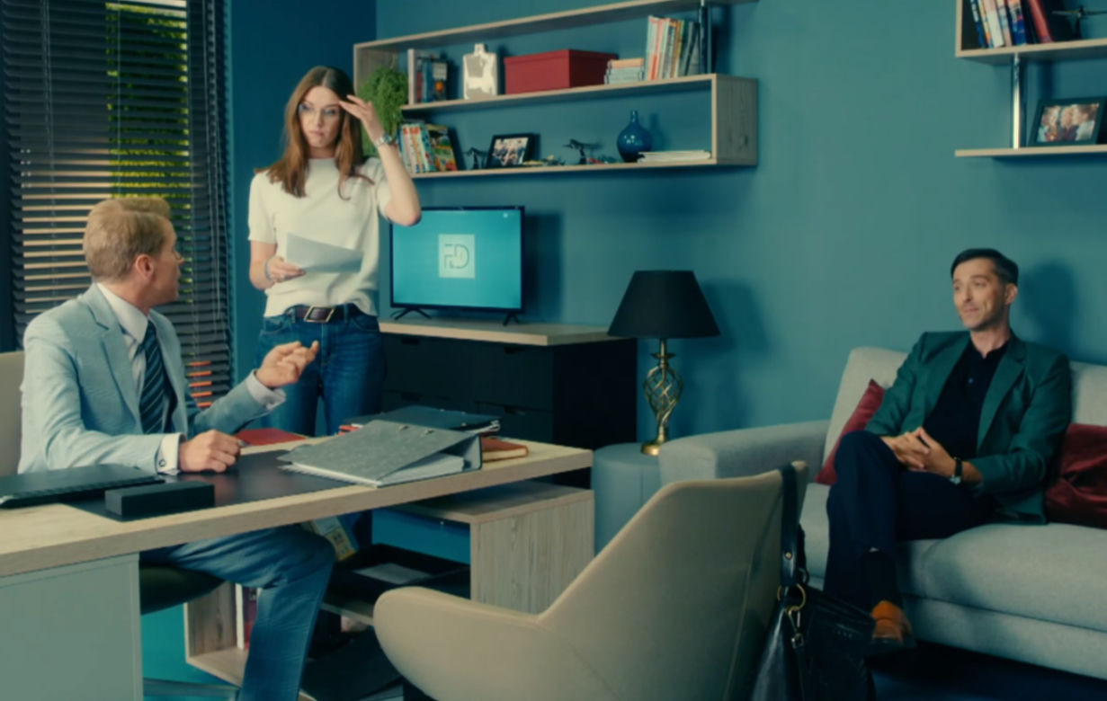 BrzydUla 2, odcinek 168: Ula (Julia Kamińska), Marek (Filip Bobek), Sebastian (Łukasz Garlicki)