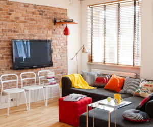 aranżacja ściany z telewizorem