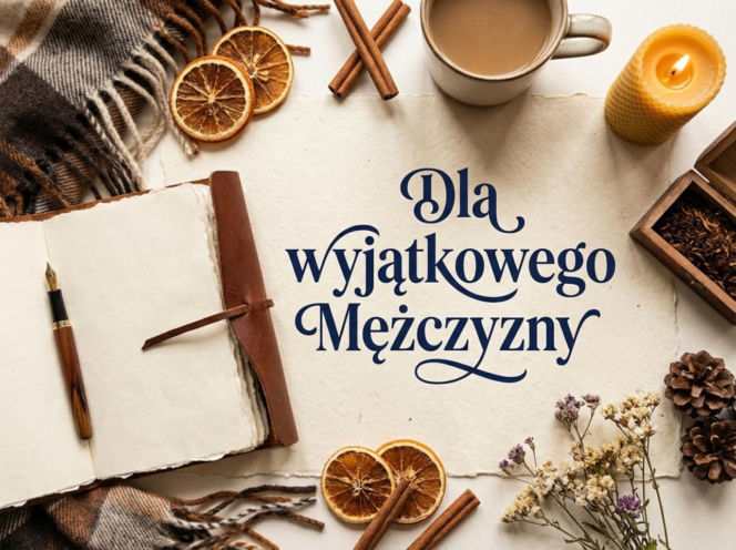 Notatnik z piórem na Dzień Mężczyzny