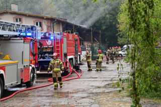 Pożar przy ul. Judyma w Szczecinie