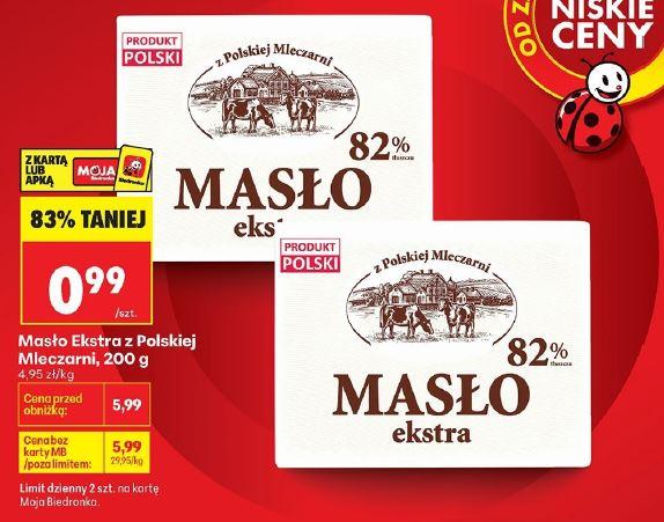 promocja na masło w Biedronce