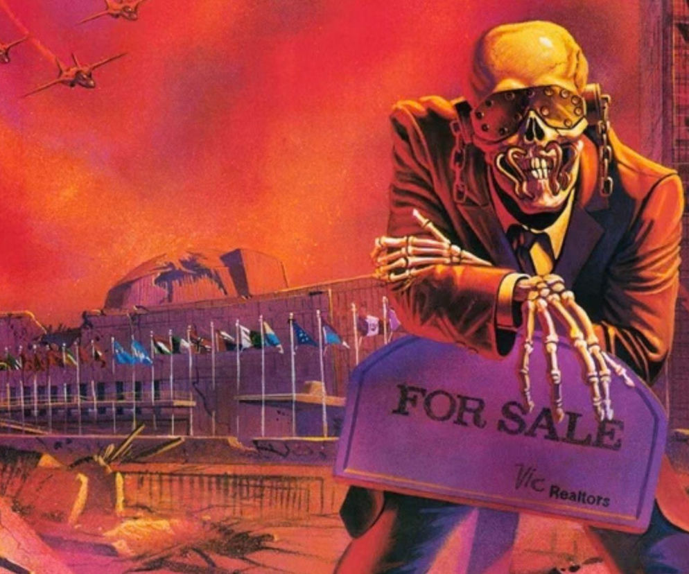 Okładka płyty Megadeth z postacią Vica Rattleheada na tle ruin. O 40-leciu albumu przeczytasz na EskaRock.