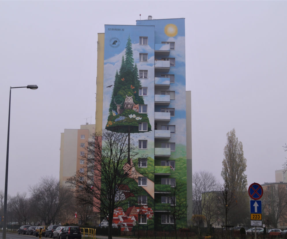 Nowy mural na bydgoskim Błoniu. Powstał ze specjalnych farb [ZDJĘCIA] 