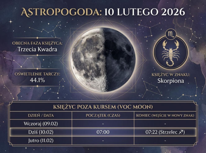 Astropogoda, infografika na dziś - 10-02-2026