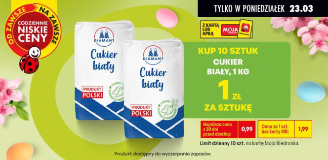 Biedronka szaleje przed Wielkanocą! Cukier i masło za 1 zł, ale tylko dziś