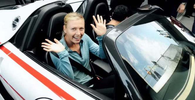 Maria Szarapowa i Mark Webber w Porsche 918 Spyder