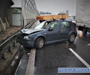Karambol na Autostradowej Obwodnicy Wrocławia