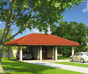 Projekt GC73 Wiata garażowa z pomieszczeniem gospodarczym