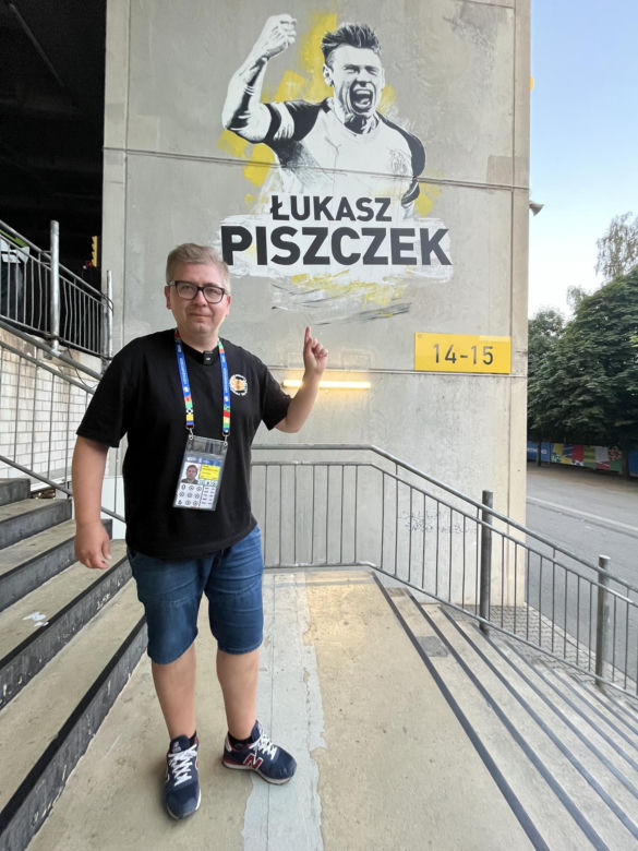 Mural Łukasza Piszczka na stadionie w Dortmundzie