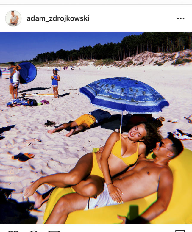 Zdrojkowski i Gasiewska na plaży